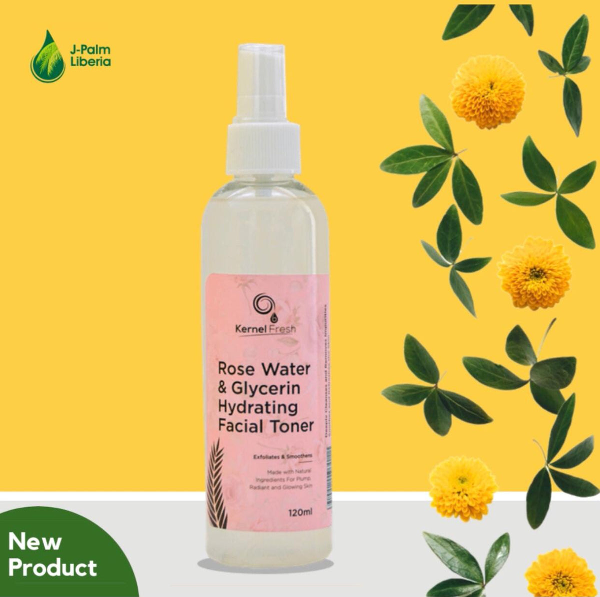 Rose Water And Glycerin Hydrating Facial Toner 250ml J Palm Kernel Fresh Liberia