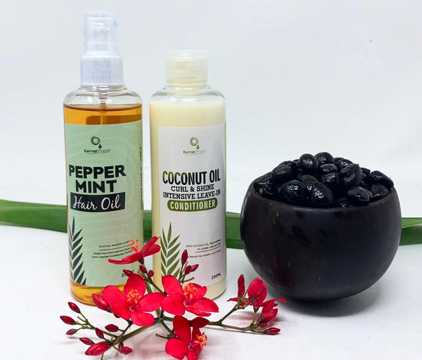 Peppermint Oil Spray & Coconut Oil Leave-In Conditioner Set